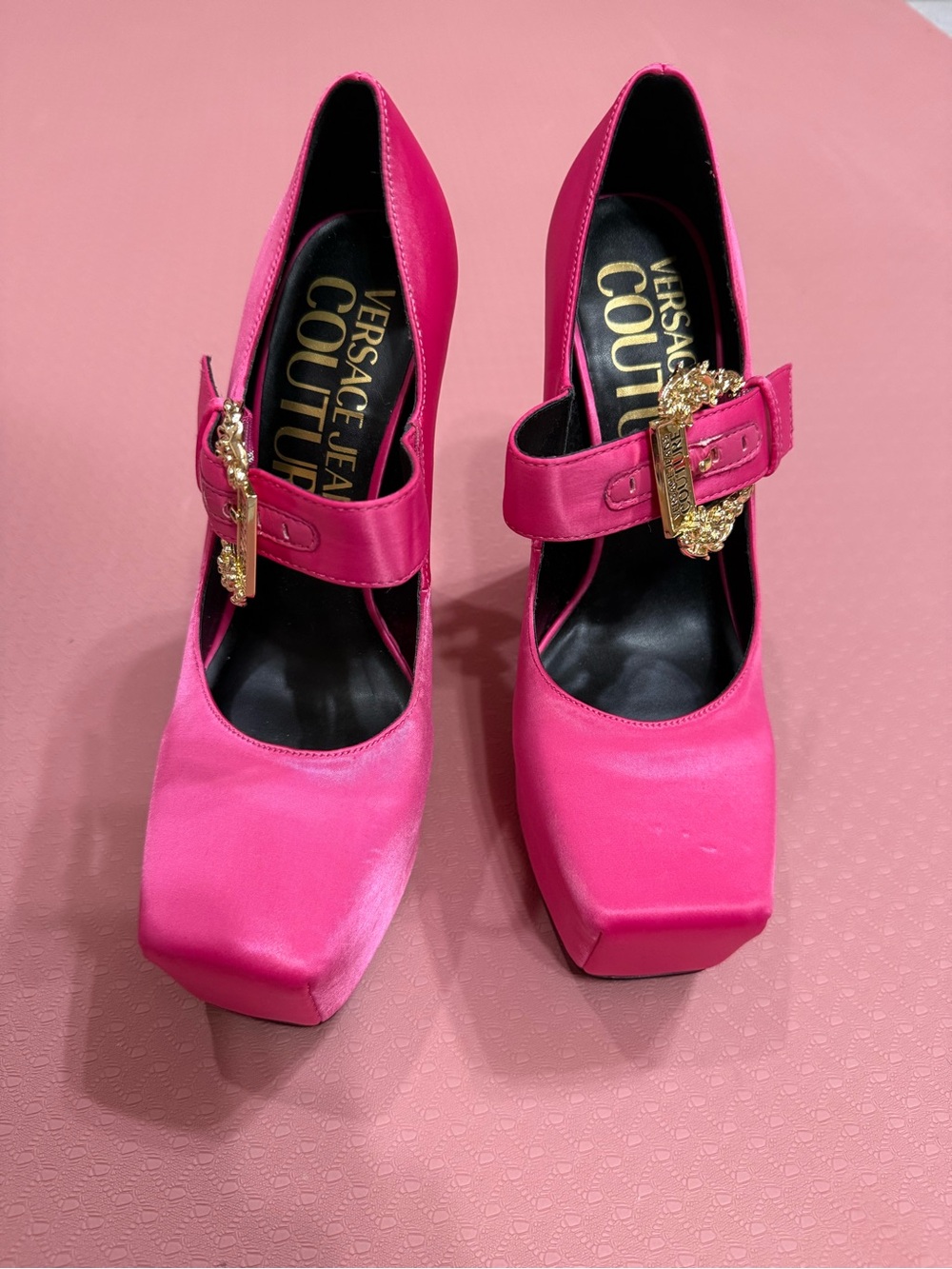 Versace Jeans Couture Pink Hurley Platform Heels